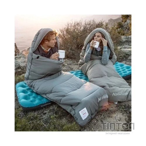 Спальний мішок Naturehike з капюшоном із мішком для зберігання M300 CNK2350WS023, сірий, правий (6927595775981)