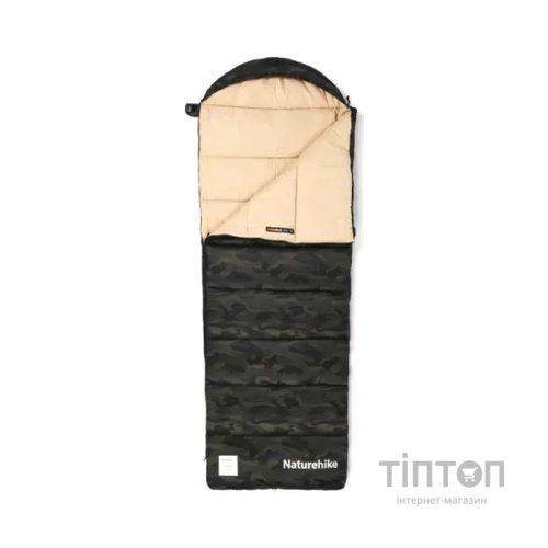 Спальний мішок Naturehike з капюшоном M320 CNK2350WS023, зелений камуфляж, лівий (6975641889199)