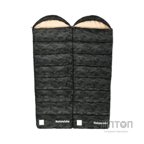Спальний мішок Naturehike з капюшоном M320 CNK2350WS023, зелений камуфляж, правий (6975641889205)