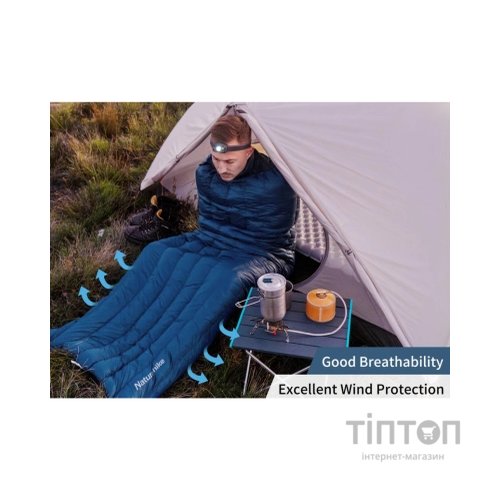 Спальний мішок Naturehike з натуральним пухом CWM295 CNK2300SD013, блакитний (6976023920899)