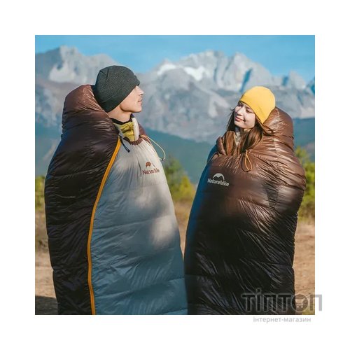 Спальний мішок Naturehike з натуральним пухом Snowbird CNK2550WS014, M, темно-коричневий 400 г (6927595784402)