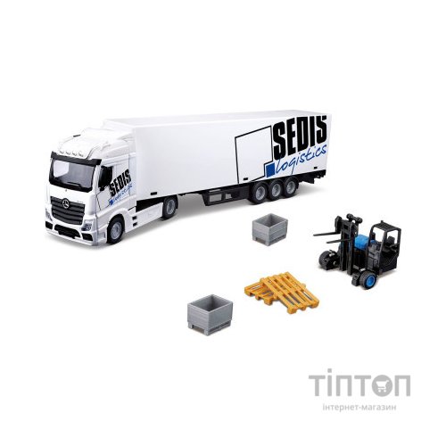 Спецтехніка Bburago Фура Mercedes-Benz Actros з навантажувачем (18-31471)