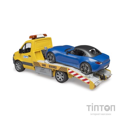 Спецтехніка Bruder автомобіль MB Sprinter евакуатор з родстером (02675)