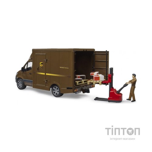 Спецтехніка Bruder автомобіль MB Sprinter кур'єр UPS з фігуркою та аксесуарами (02678)