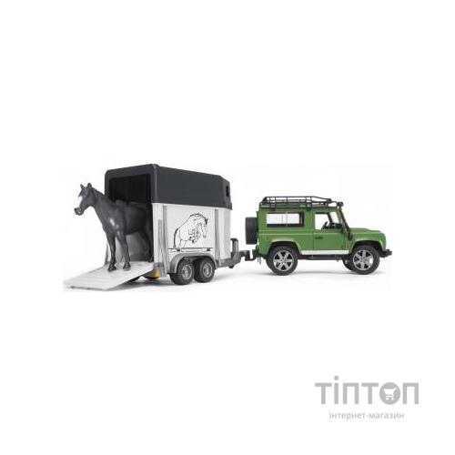 Спецтехніка Bruder Land Rover Defender з причепом та конем (02592)