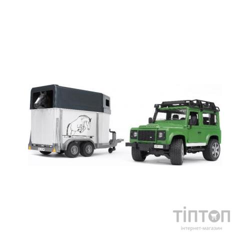 Спецтехніка Bruder Land Rover Defender з причепом та конем (02592)