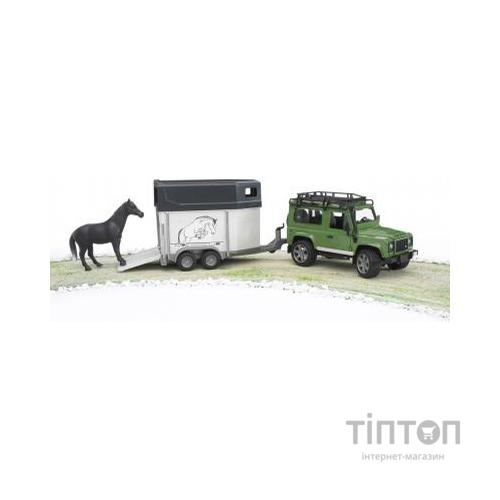 Спецтехніка Bruder Land Rover Defender з причепом та конем (02592)