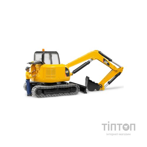 Спецтехніка Bruder Міні-екскаватор Cat з будівельником 1:16 (02466)