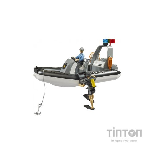 Спецтехніка Bruder Поліцейський пікап RAM 2500 з причепом, човном та фігурками (02507)