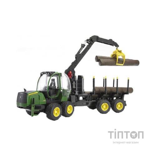 Спецтехніка Bruder Трактор з системою захоплення John Deere з причепом і колода (02133)