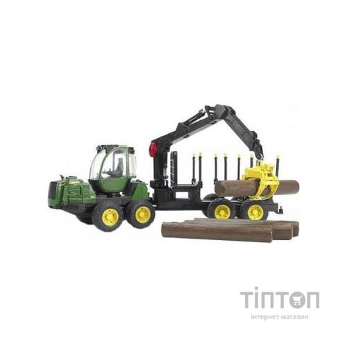 Спецтехніка Bruder Трактор з системою захоплення John Deere з причепом і колода (02133)