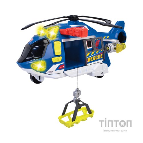 Спецтехніка Dickie Toys Функціональний вертоліт Служба порятунку з лебідкою зі звуком та світловими ефектами 36 см (3307002)