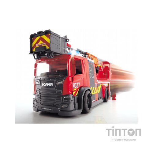 Спецтехніка Dickie Toys Пожежна машина Сканія з телескопічною драбиною, зі звуком і світловими ефектами 35 см (3716017)