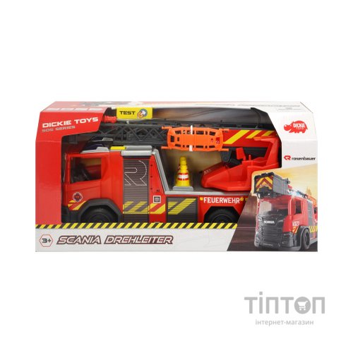 Спецтехніка Dickie Toys Пожежна машина Сканія з телескопічною драбиною, зі звуком і світловими ефектами 35 см (3716017)