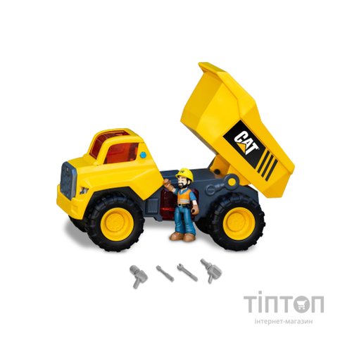 Спецтехніка Funrise CAT Будівельні машини Самоскид з фігуркою зі світлом та звуком, 30 см (83201)