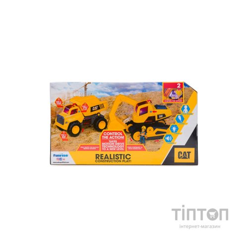 Спецтехніка Funrise CAT Будівельні машини Самоскид з фігуркою зі світлом та звуком, 30 см (83201)
