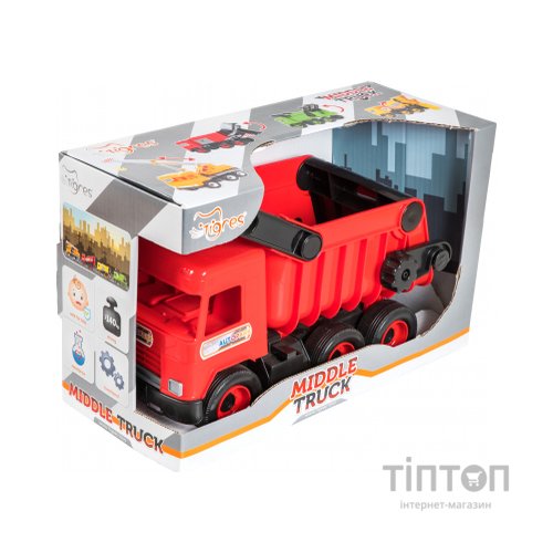 Спецтехніка Tigres Авто "Middle truck" самоскид (червоний) в коробці (39486)
