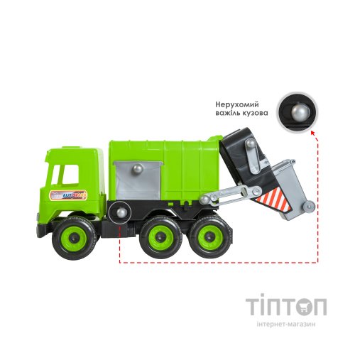 Спецтехніка Tigres Авто "Middle truck" сміттєвоз (св. зелений) в коробці (39484)