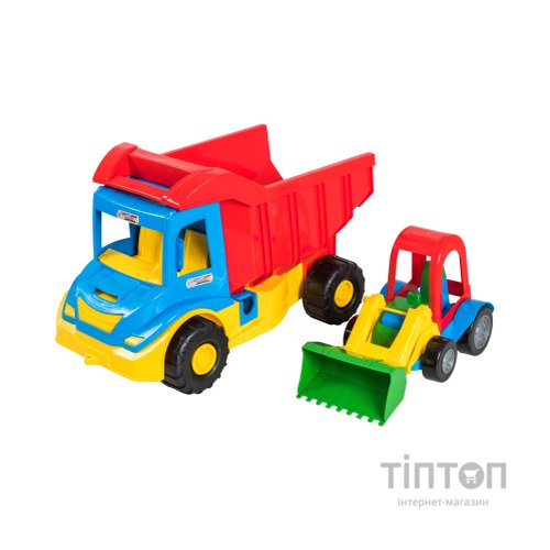 Спецтехніка Tigres "Multi truck" вантажівка з трактором жовтий (39219)