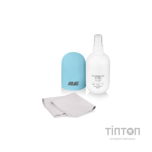 Спрей для очищення 2E PILL 140ml for office equipment +Microfibre 20 cm, white-blue (2E-SK140BL)