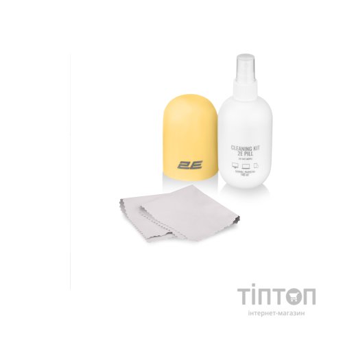Спрей для очищення 2E PILL 140ml for office equipment +Microfibre 20 cm, white-yellow (2E-SK140YW)