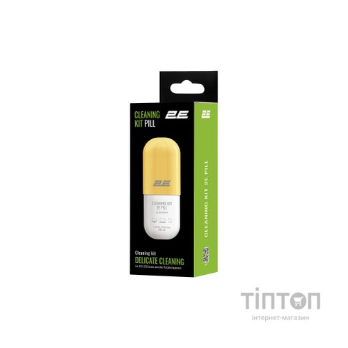 Спрей для очищення 2E PILL 140ml for office equipment +Microfibre 20 cm, white-yellow (2E-SK140YW)
