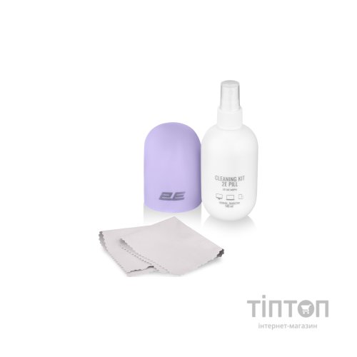 Спрей для очищення 2E PILL 140ml Liquid for office equipment +Microfibre 20 cm, white-lilac (2E-SK140LC)