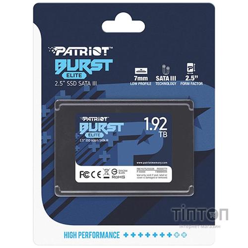 Накопичувач SSD 2.5" 1.92TB Burst Elite Patriot (PBE192TS25SSDR)