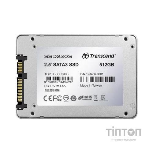 SSD накопичувач 2.5" 512Gb Transcend SATA III 3D TLC