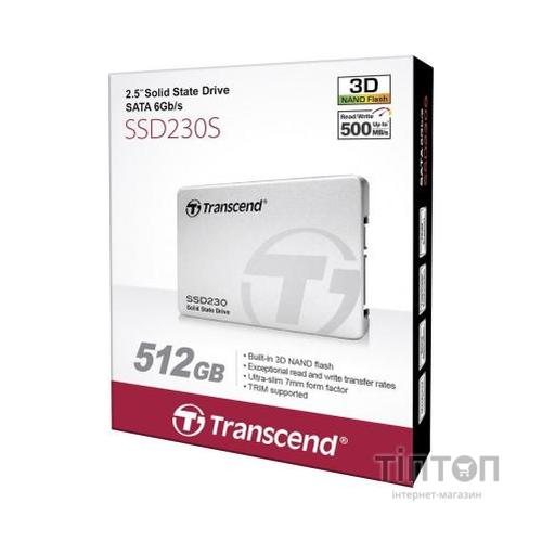 SSD накопичувач 2.5" 512Gb Transcend SATA III 3D TLC