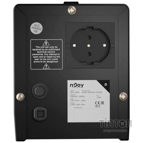 Стабилизатор NJOY Alvis 1000 (AVRL-10001AL-CS01B) AVR, 1 розетка