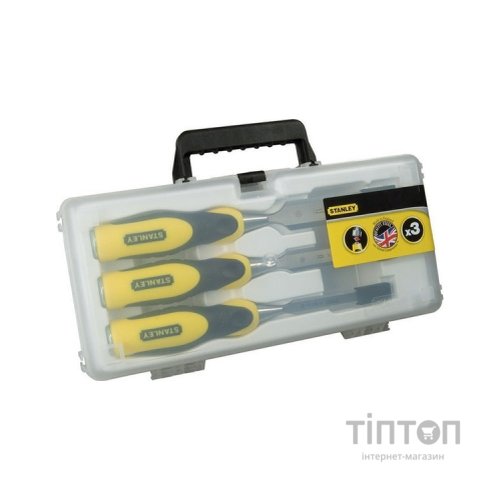 Стамеска Stanley DYNAGRIP, 3шт 10-15-20мм, кейс (2-16-887)