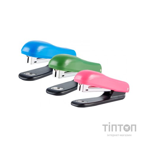 Степлер Baoke пластиковий, 10 аркушів, скоби №10, асорті (STAP-BAO-ST1122)