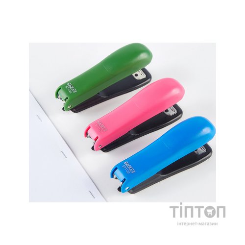 Степлер Baoke пластиковий, 10 аркушів, скоби №10, асорті (STAP-BAO-ST1122)