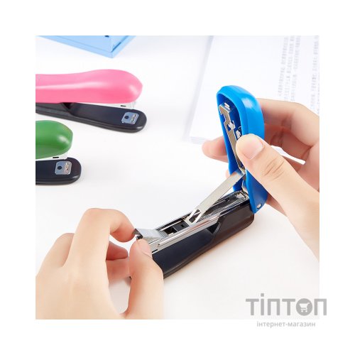 Степлер Baoke пластиковий, 10 аркушів, скоби №10, асорті (STAP-BAO-ST1122)