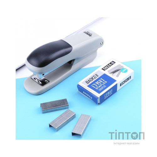 Степлер Baoke пластиковий, 25 аркушів, скоби №24/6, 26/6, з грипом, асорті (STAP-BAO-ST1109)