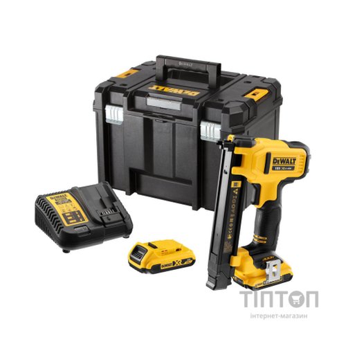 Степлер будівельний DeWALT 18В XR, довжина/ширина скоби 25/19.7 мм, 2xAh, кейс TSTAK (DCN701D2)