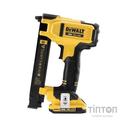 Степлер будівельний DeWALT 18В XR, довжина/ширина скоби 25/19.7 мм, 2xAh, кейс TSTAK (DCN701D2)