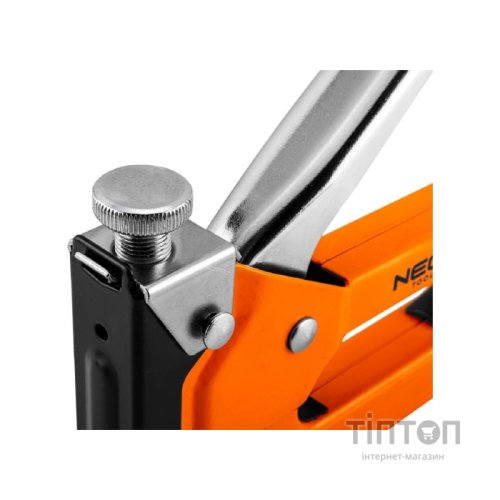 Степлер будівельний Neo Tools 4-14 мм, тип скоб J/53, регулювання забивання скоб (16-032)