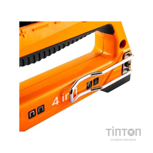 Степлер будівельний Neo Tools алюмінієвий, 4 в 1, 6-14 мм, тип скоб J, G, L, E, регулюванн (16-030)