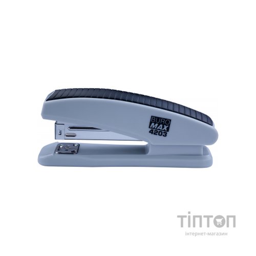 Степлер Buromax пластиковий, 20 арк., скоби №24; 26, 126х32х55 мм, сірий (BM.4203-09)