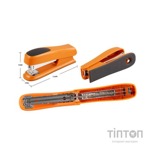 Степлер Comix пластиковий, 20 аркушів, скоби №24, 26, асорті (STAP-COM-B3027)