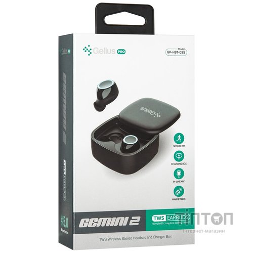 Stereo Bluetooth Headset Gelius Pro Twins Gemini 2 HBT-025 Black