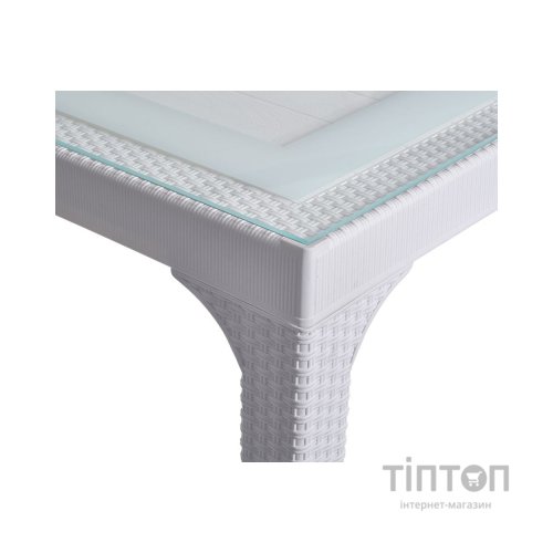 Стіл садовий Irak Plastik під ротанг 80х140 см білий (4775)