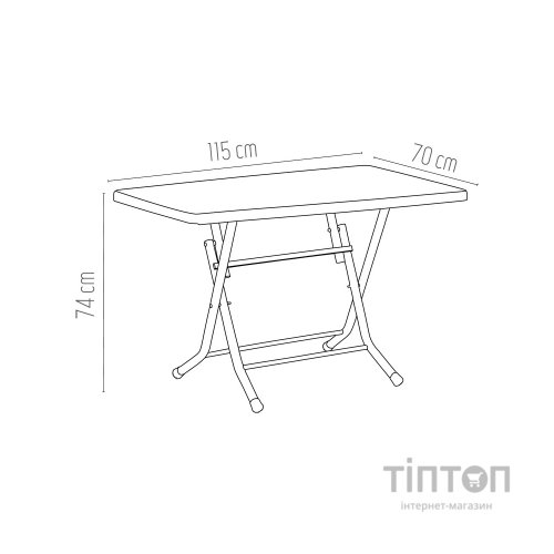 Стіл садовий Irak Plastik складаний 70х115 см білий (4598)
