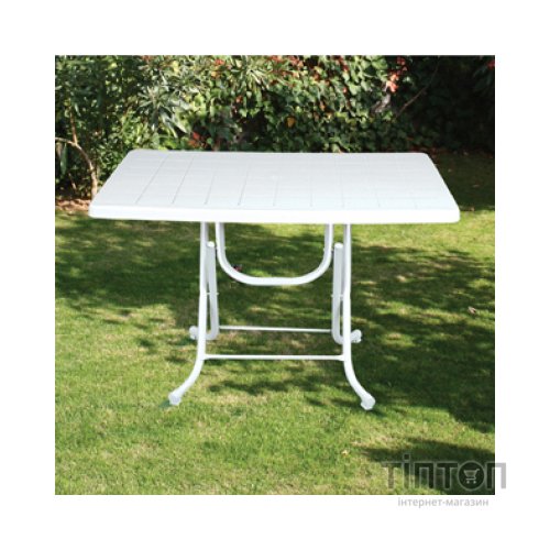 Стіл садовий Irak Plastik складаний 70х115 см білий (4598)