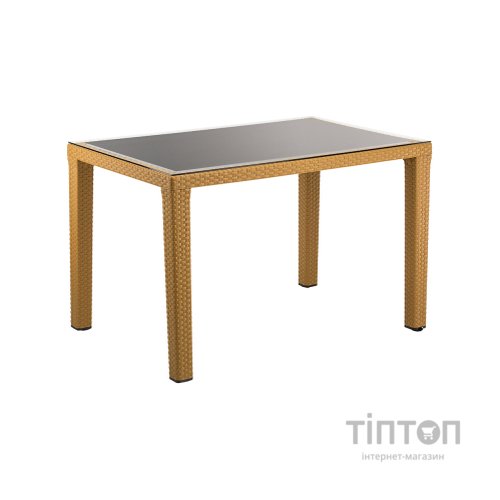 Стіл садовий Tilia Antares 80х120 см outglass, ніжки пластикові, кавовий (10772)