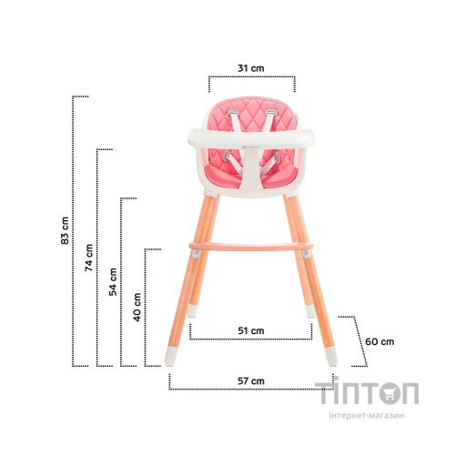Стілець для годування Kinderkraft Sienna Pink (5902533915132)