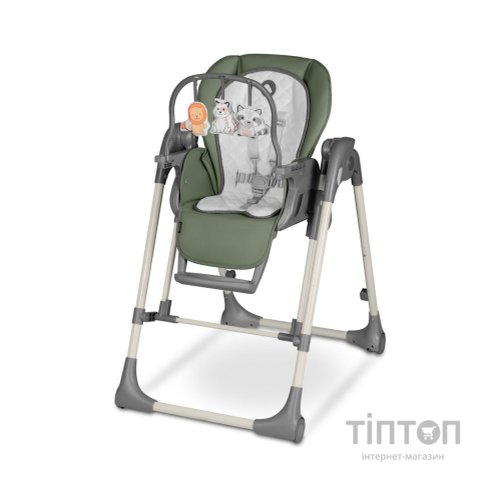 Стілець для годування Lionelo 2 в 1 Laurice Green Olive з функцією гойдалки (LO-LAURICE GREEN OLIVE)
