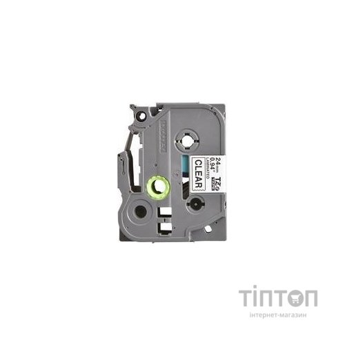 Стрічка для принтера етикеток Brother TZE151, 24мм, черный на прозрачном (TZE151)